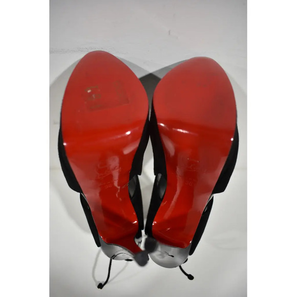 Christian Louboutin Farfamesh 150 Black Platform Peep Toe Sandal Heel Pump 36 - Picture 11 of 11